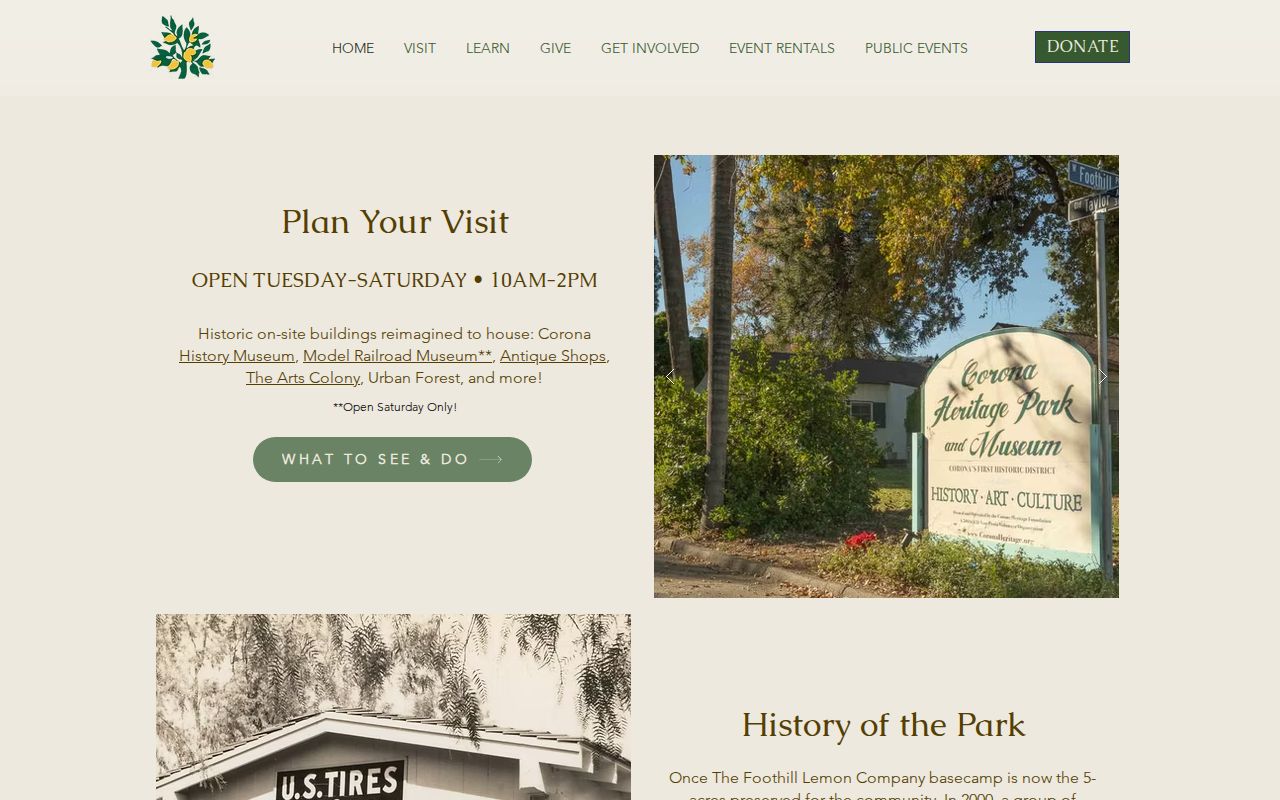 Corona residents directory view of Corona Heritage Online