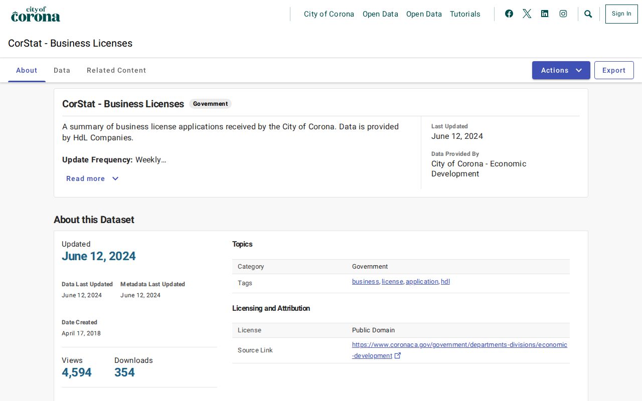 Corona resident lookup, Corona CorStat business licenses