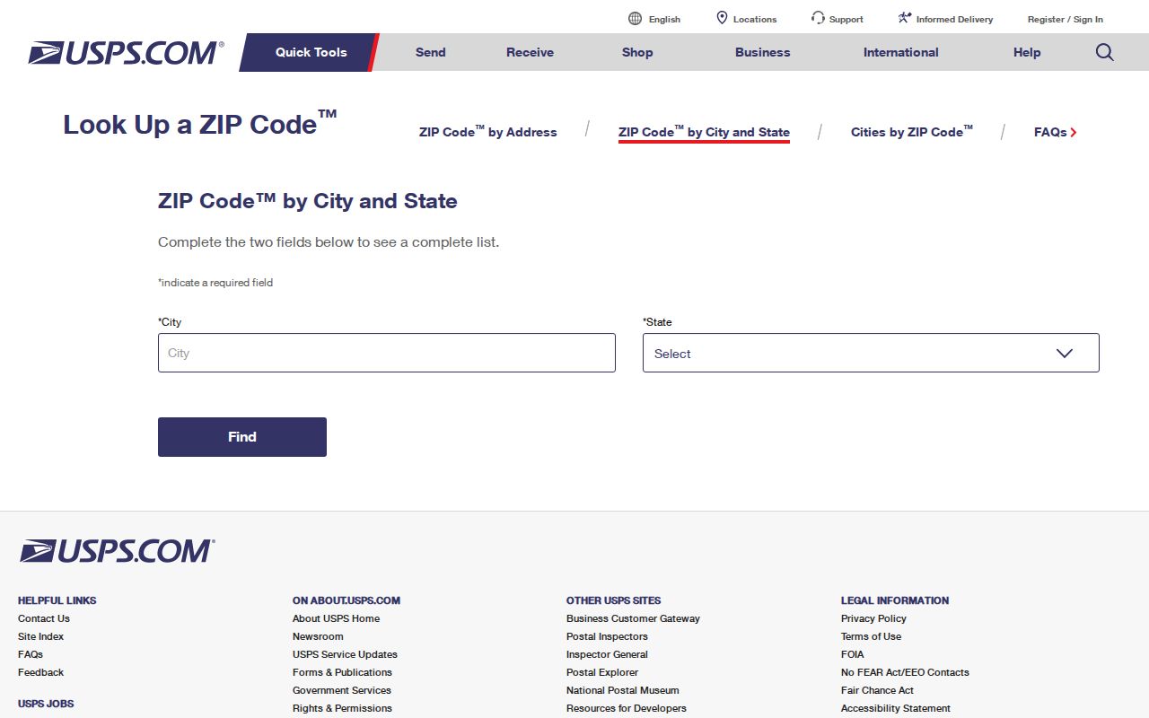 Corona ZIP code, USPS ZIP lookup